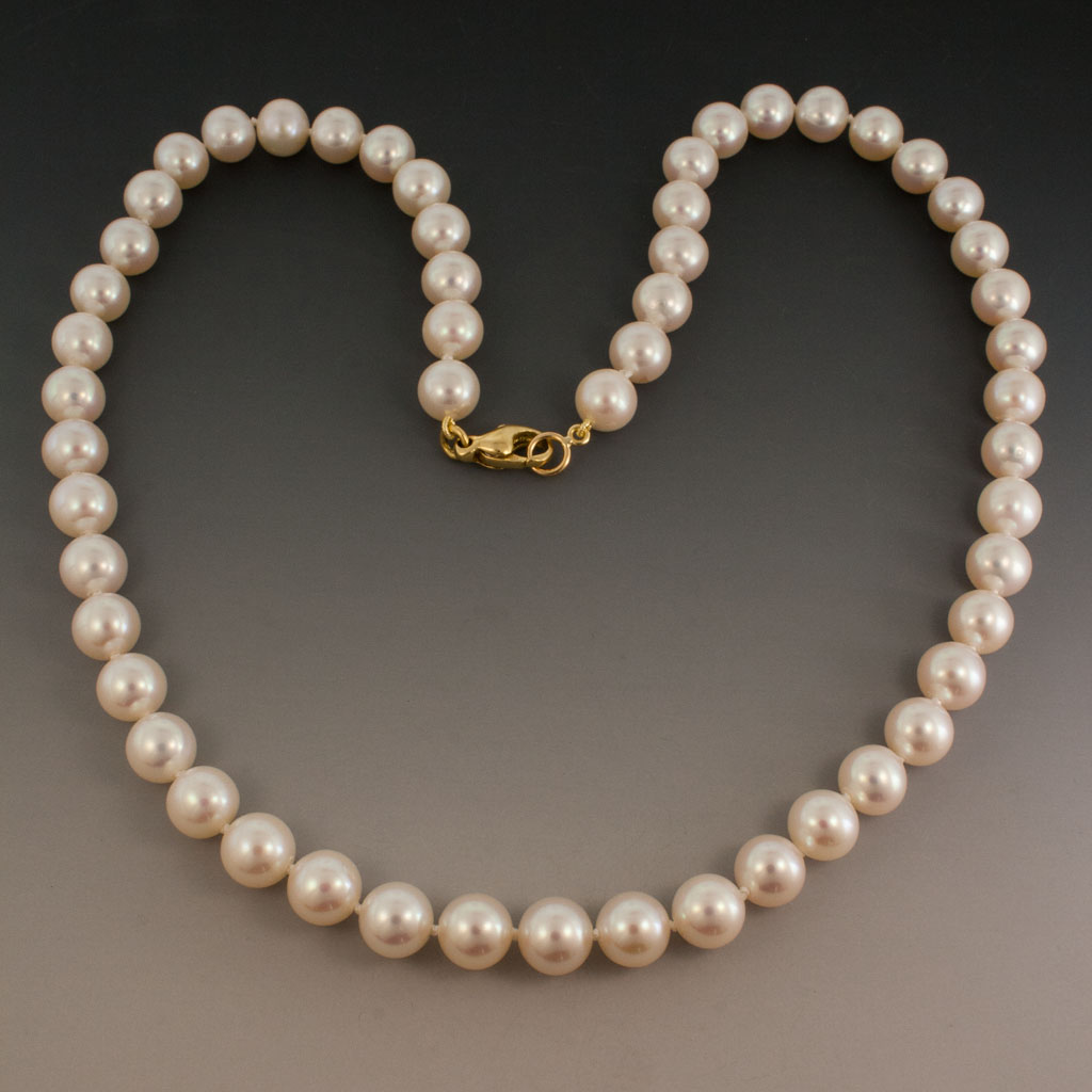 Freshwater pearl necklace, gold plated pearl necklace at ₹2950 | Azilaa