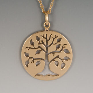 Shaker Tree Pendant in 14K Yellow Gold