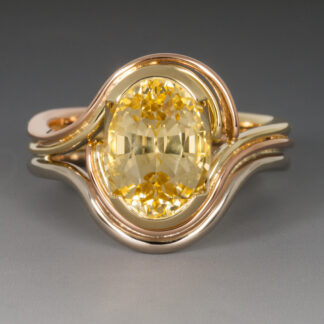Ring, Yellow Sapphire, 18K Red, Yellow, and White gold