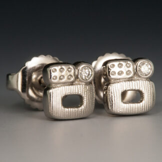 Earrings, Platinum & Diamond "Little Windows", Alex Sepkus
