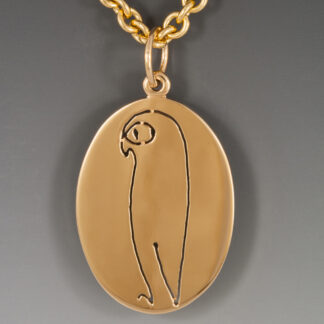 Pendant, Owl, 14KY