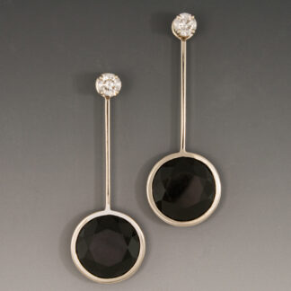 Earring Jackets, Black Jade, 14KW