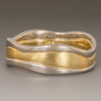 Wedding Band, Wavy Bands, Platinum, 18KY