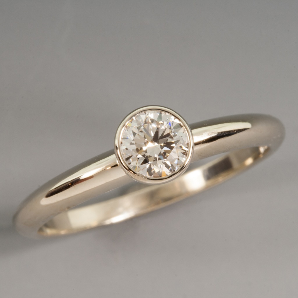 Ring, Diamond Engagement .53ct. HI/SI1, 14KW