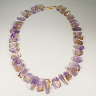 Abstract Ametrine Crystal Necklace