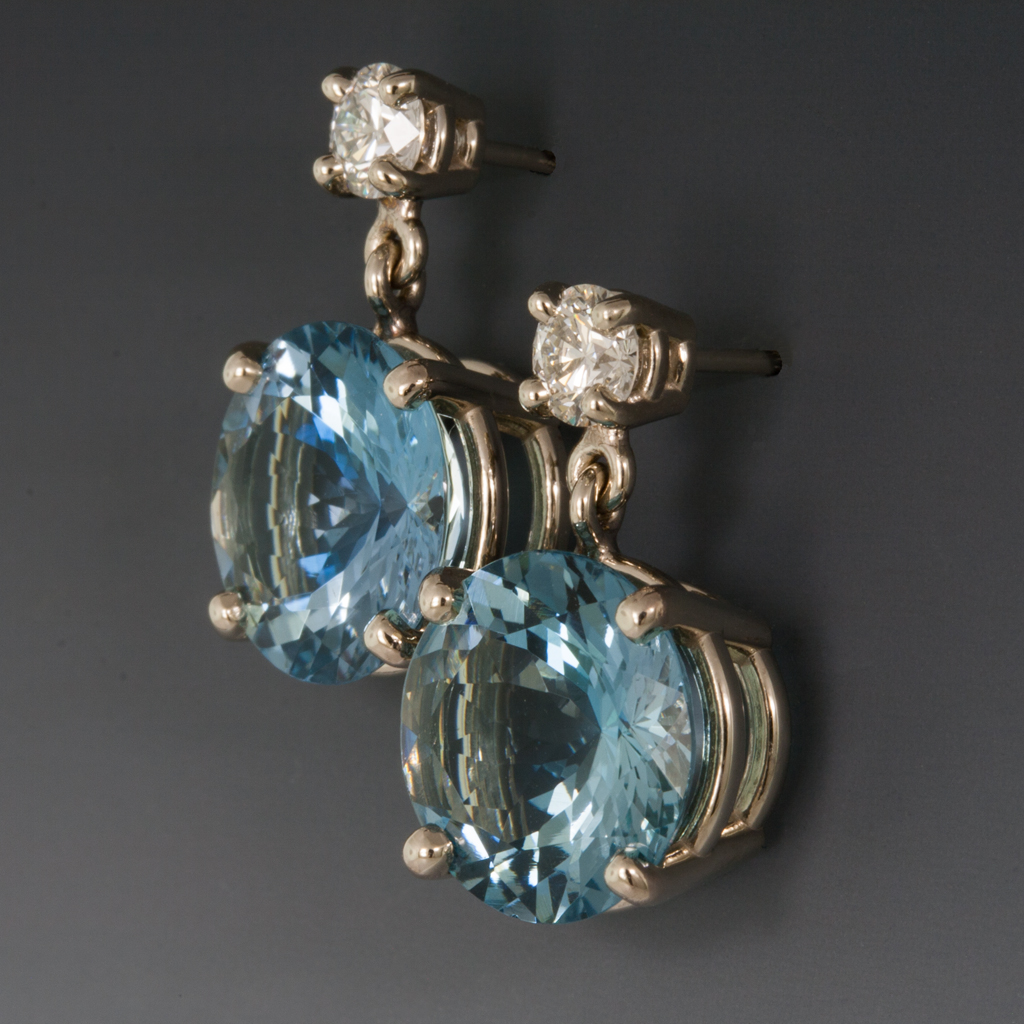 Antique Victorian Earrings Ear Pendants Aquamarine Diamonds Platinum G –  Brenda Ginsberg Antique Jewelry