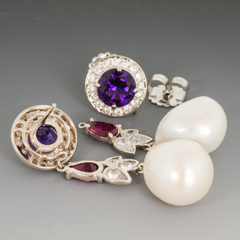 Freshwater Souffle Pearl Geode Earrings and Pendant Set with Amethyst –  Pearl Paradise