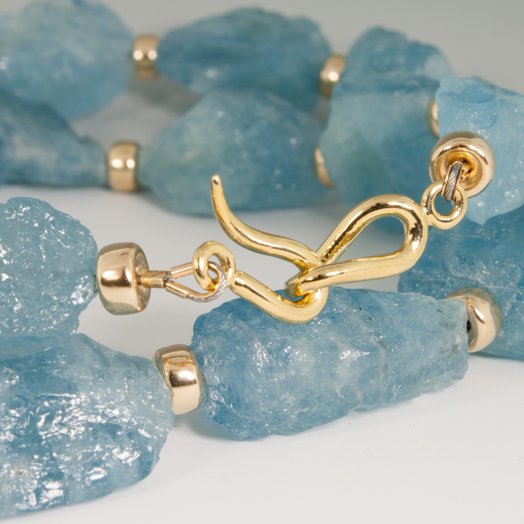 136.50 Carat Natural Untreated Rich Blue Aquamarine Beaded Necklace – 20 Inch