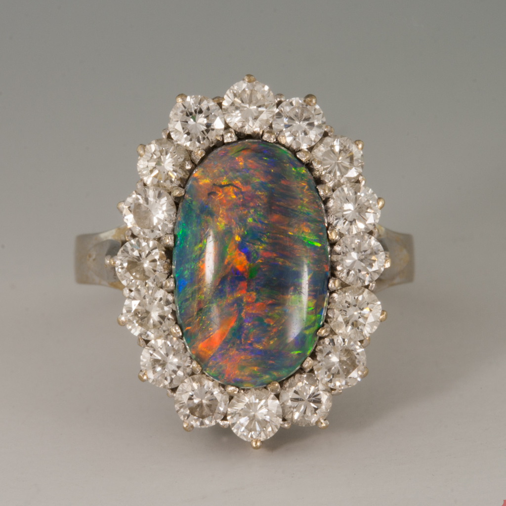 1.57ct Estate Vintage Green Tourmaline Diamond Engagement Wedding Ring -  Ruby Lane