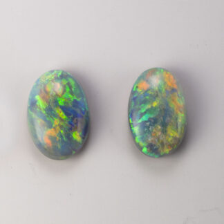 Opal, Solid semi black, Lightning Ridge, pair of ovals 14.44x10mm 9.55ctw