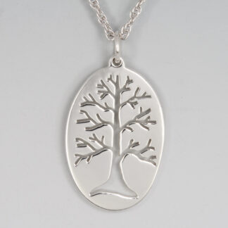 Pendant, Large Oval Berkshire Tree, SS