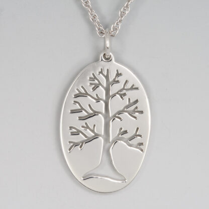 Pendant, Large Oval Berkshire Tree, SS