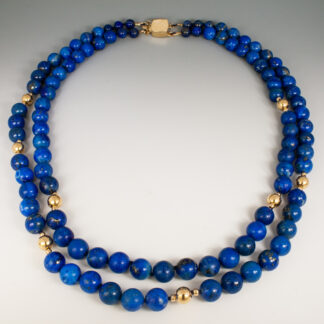 Lapis Double Strand Necklace, restring from single to double