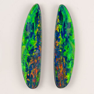 Opal Australian Doublet Long narrow pair 32.17x8.07mm