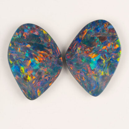 Opal Australian Doublet, Pair Freeform 20.31x15.27mm