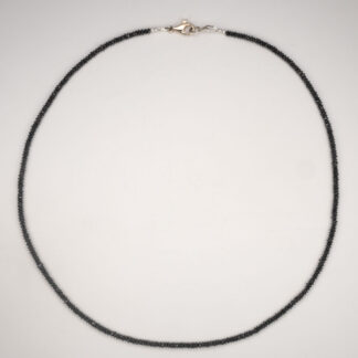 Necklace Black Diamonds 2.5mm Faceted Roundel 14KW 16" 23.02ctw