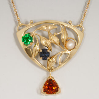 Grandmother's Pendant: Birthstones in 18KY