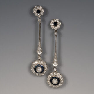 Earrings, Diamond, Sapphire, Platinum, 1930's