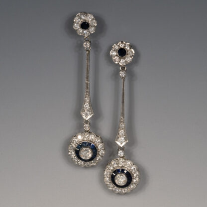 Earrings, Diamond, Sapphire, Platinum, 1930's