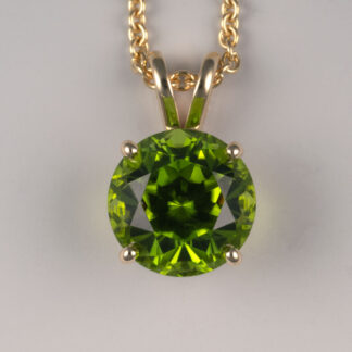 Pendant, Peridot 11mm 6.70ct RFC, (Pakistan) 14KY