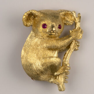 Pin, Koala 18KY, 2 Ruby 2.1mm, George Lederman