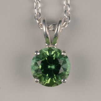 Pendant, Green Tourmaline 6.5mm 1.03ct. (Afghanistan) SS