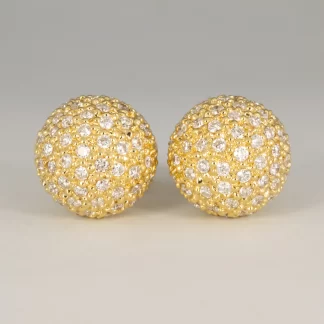 Studs 18KY Pave Diamond 1.25mm, Halfdome