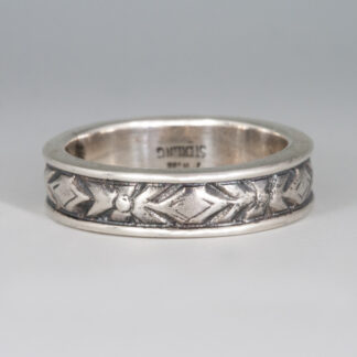 Sterling Silver Diamond Textured Band