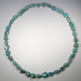 Necklace, Turquoise Nuggets and Faceted Roundels, Infinity, 35"