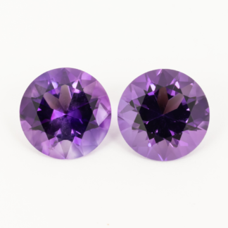Round Brilliant Amethyst Pair 8mm 3.38ctw Zambia