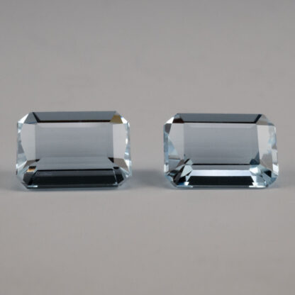 Aquamarine pair 8x6mm Emerald cut 2.71ctw