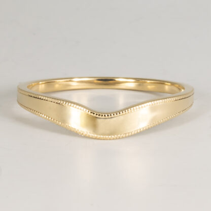 Wedding Set of Straight Band and Wavy Band - Image 4