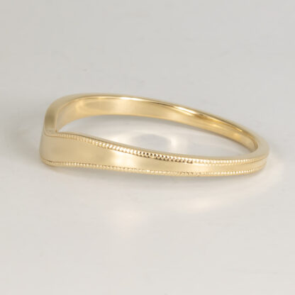 Wedding Set of Straight Band and Wavy Band - Image 5