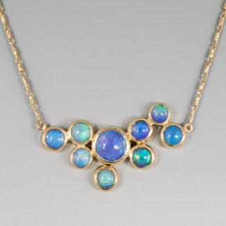 Necklace, Ethiopian opals (supplied), 14KY, Chain supplied 18.5" total length