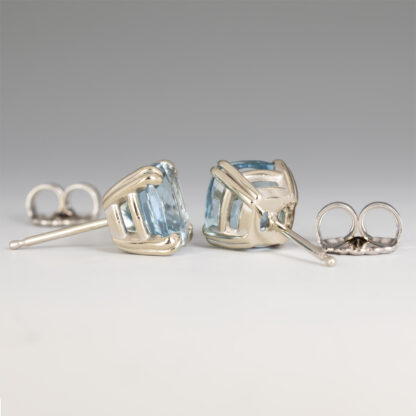 Aquamarine Cushion Ear Studs - Image 3