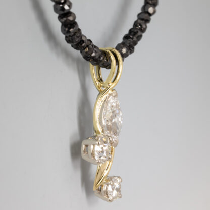 Floral Bi-Gold Pendant with Diamonds - Image 2