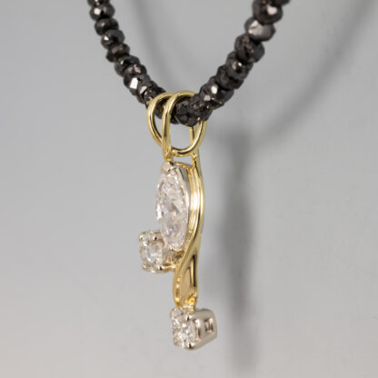 Floral Bi-Gold Pendant with Diamonds - Image 3