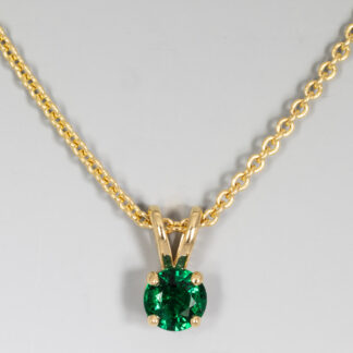 Pendant, Emerald, 4.5mm .31ct, 14KY