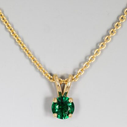 Pendant, Emerald, 4.5mm .31ct, 14KY