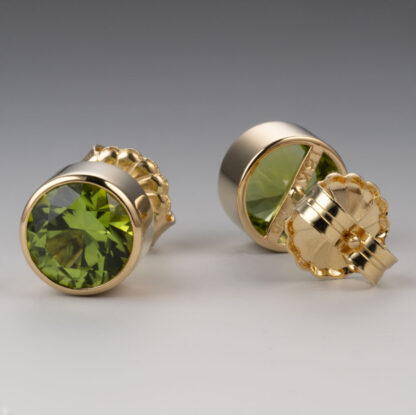 Peridot Ear Studs in 18KY - Image 2