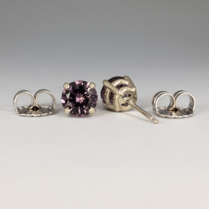 Purple Spinel 6mm Ear Studs - Image 3