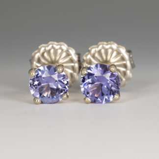 Ear Studs, Tanzanite 5mm .95ctw, 14KW