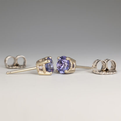 Tanzanite Ear Studs in 14KW - Image 2
