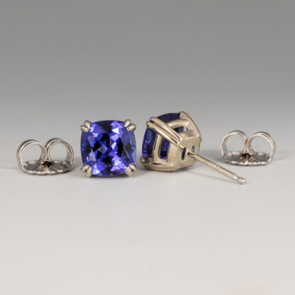 Tanzanite Cushion Ear Studs - Image 2