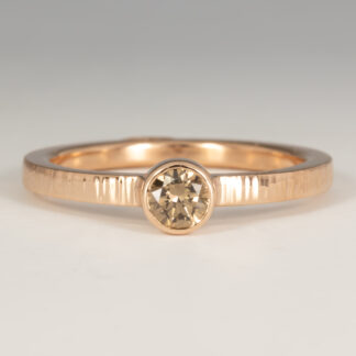 Stacking Ring, Brown Diamond (Natural) .26ct 4mm, 14KR sz 6.25