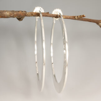 Earrings, Extra large hoops from sheet, SS, Posts and backs