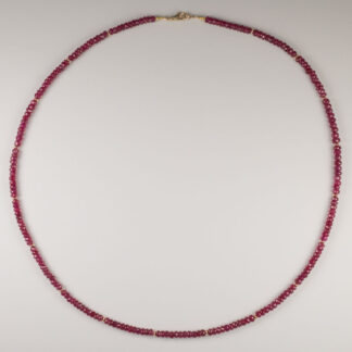 Necklace Ruby 4.5mm 14KY Saucer Beads 24"
