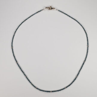 Necklace Blue Diamond 14KW Beads 16" Graduated