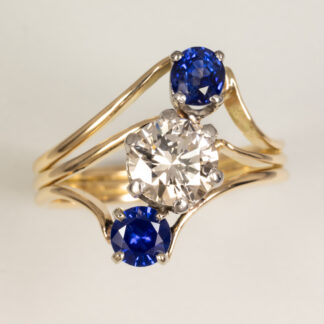 Repair, Replace Sapphire and 14KW head, repair break, re-tip oval sapphire, 14KY