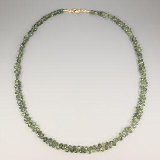 Necklace Green Sapphire Briolettes 14KY 17"